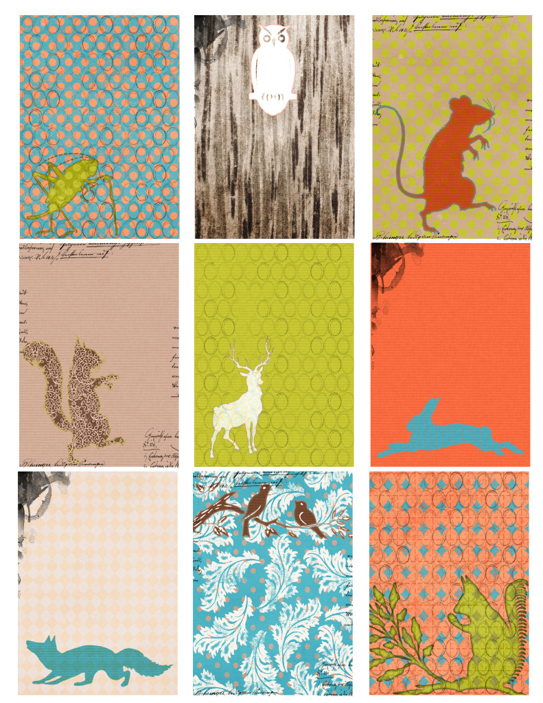 Free Printable Atc Collage Sheet Woodland Creatures The Graffical Muse