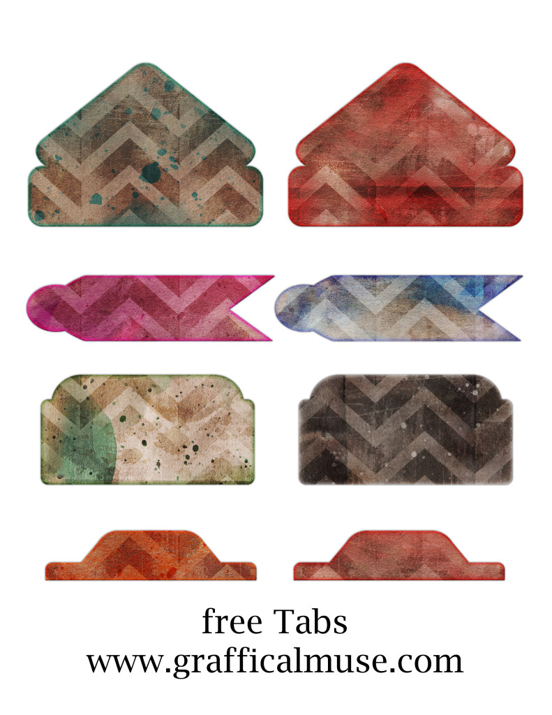 Free Printable Tabs Chevron Paint Splattered The Graffical Muse