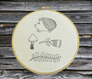 Free embroidery pattern - woodland hedgehog