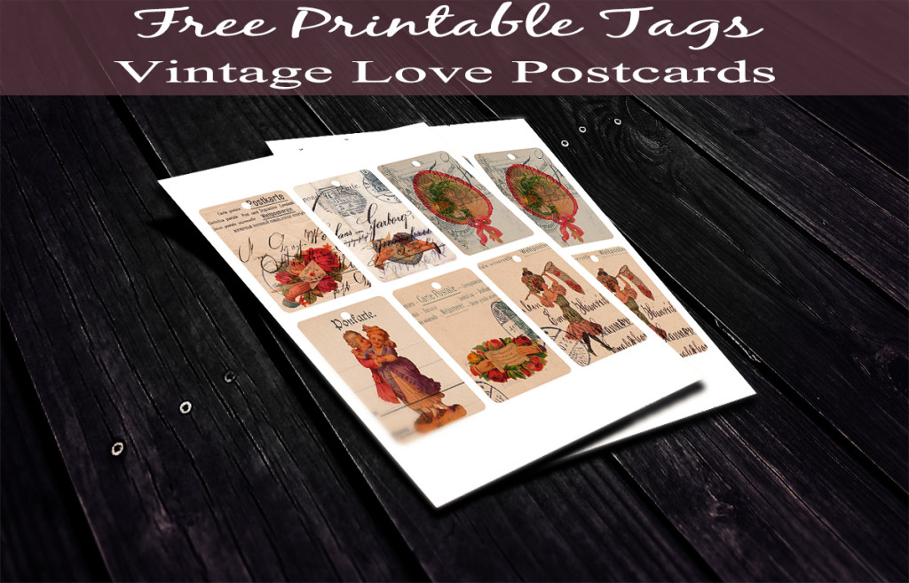 Free Printable Tags Vintage Love & Postcards