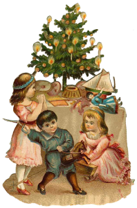 vintage Victorian Christmas die cut clip art
