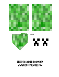 Minecraft Creeper Bookmark Printable