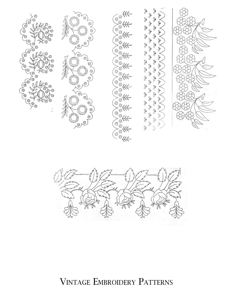 More Vintage Embroidery Patterns with Fashion Illustrations - The ...