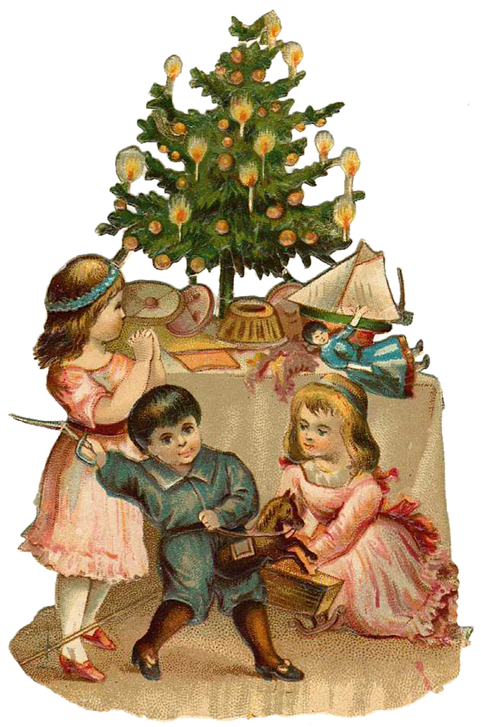 Vintage Victorian Christmas Die Cut Clip Art Day Five - The Graffical Muse
