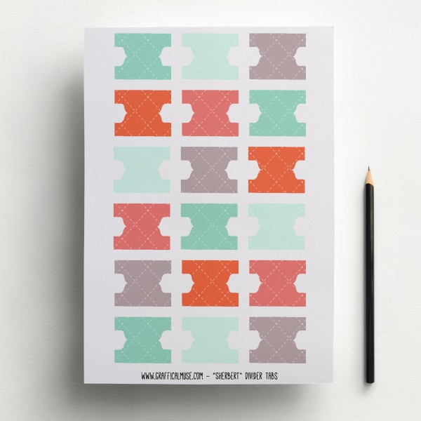 Divider Tabs - Sherbert - Planner Printables - The Graffical Muse