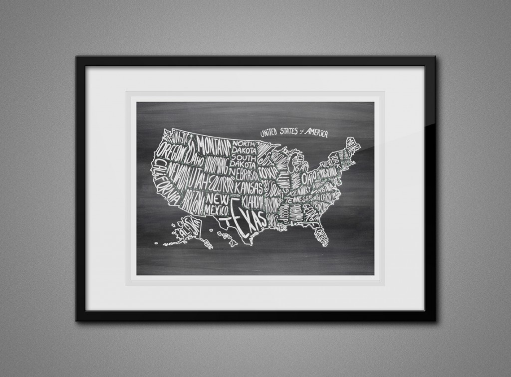 Free Printable Wall Art - Map of USA