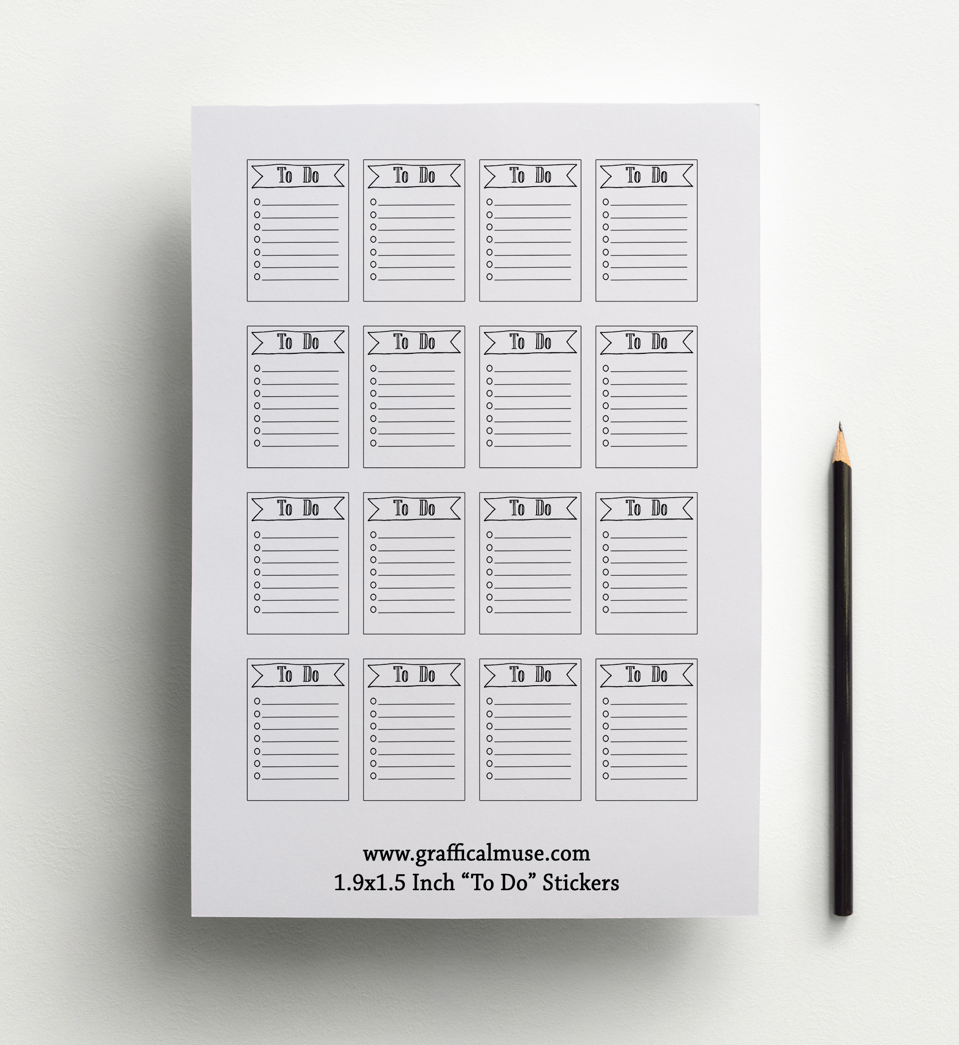 To Do Printable Planner Stickers Black and White